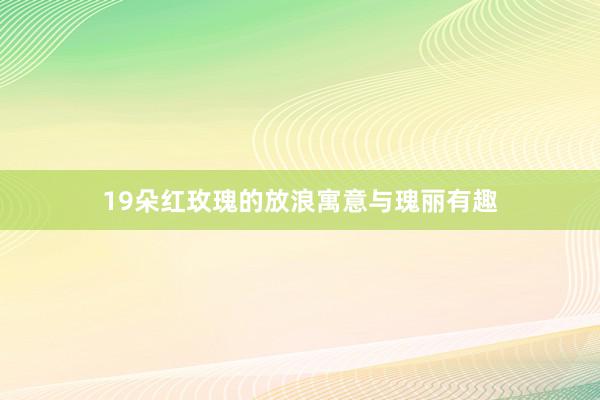19朵红玫瑰的放浪寓意与瑰丽有趣